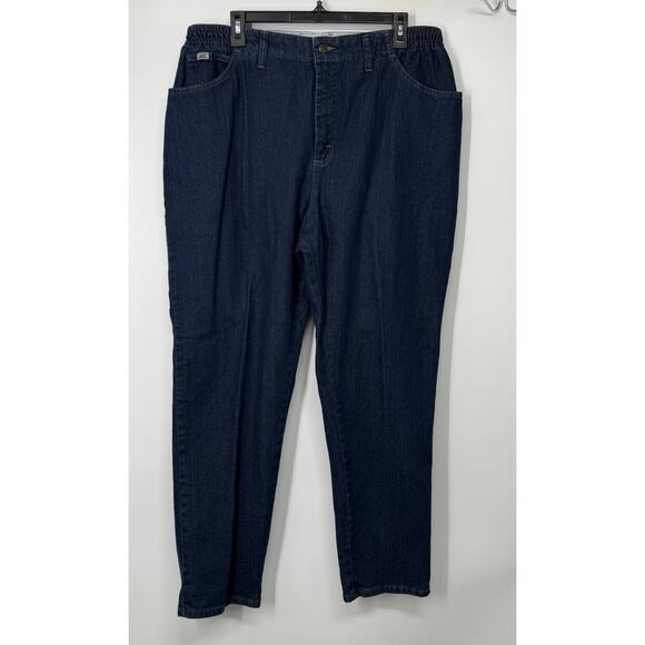 Lee Relaxed Fit Women’s Jeans 18W Medium Blue Denim Stretch Tapered Leg USA - Picture 1 of 12